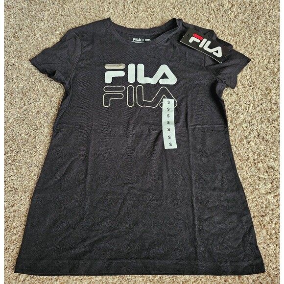 NWT women's black Filas t-shirt size small - Picture 1 of 3